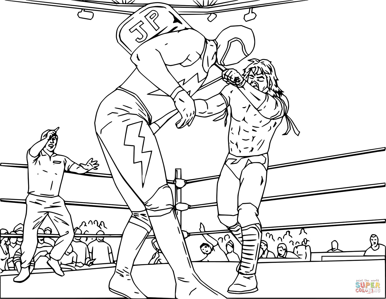 Wrestling Coloring Pages
 WWE Wrestling Fight coloring page