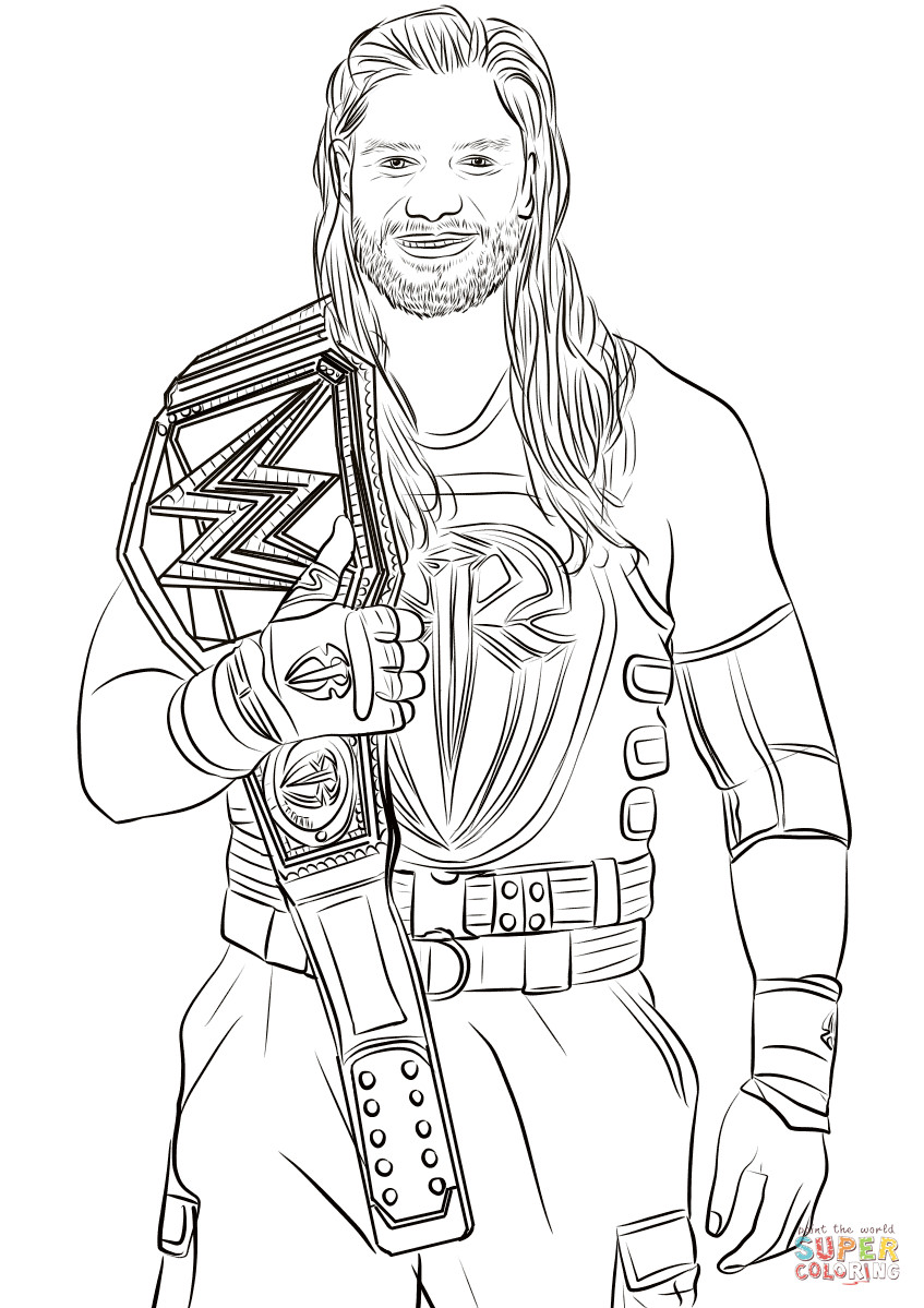 Wwe Coloring Pages For Boys
 Roman Reigns coloring page
