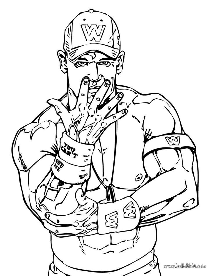 Wwe Coloring Pages For Boys
 John Cena Coloring Page WWE party Pinterest