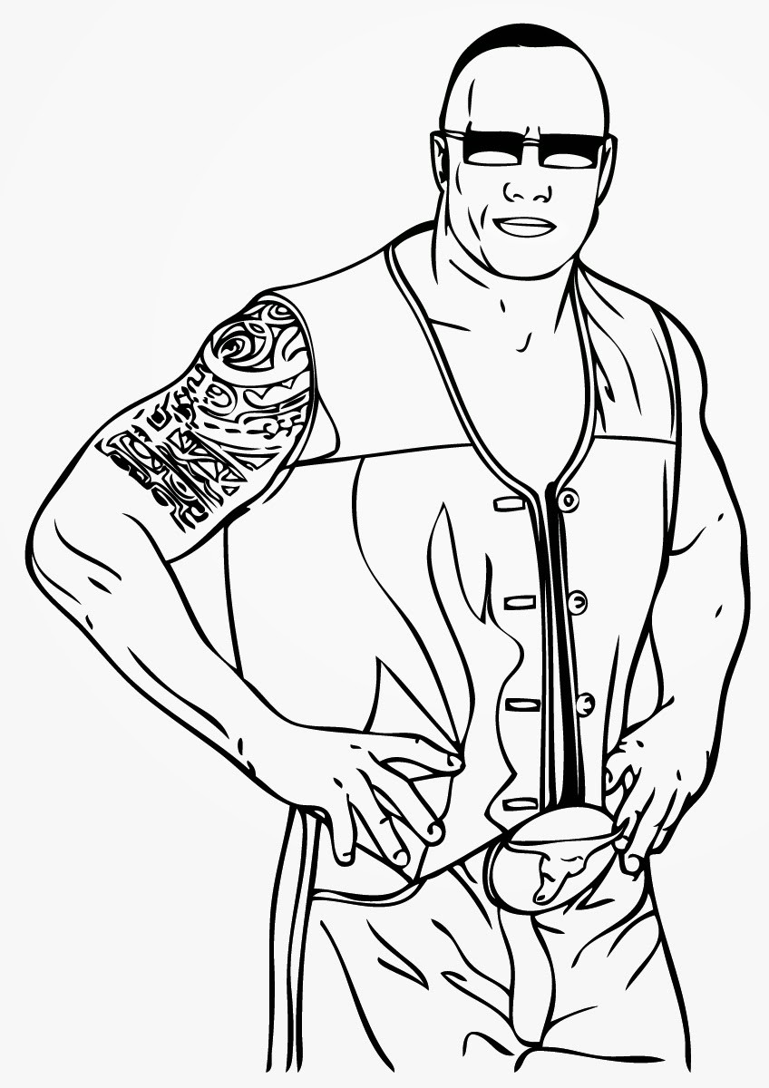Wwe Coloring Pages For Boys
 WWE clipart black and white Pencil and in color wwe