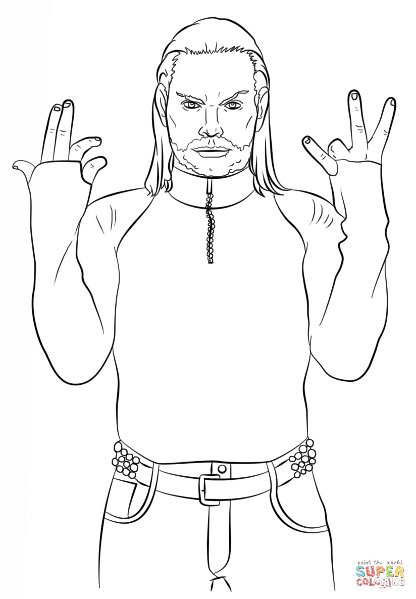 Wwe Coloring Pages Printable
 WWE Jeff Hardy coloring page