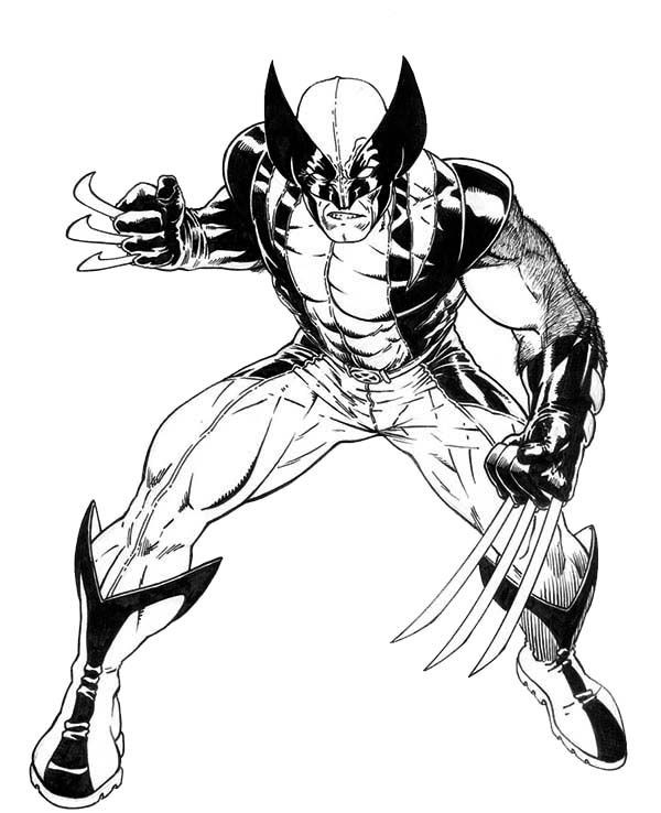 X-Men Coloring Pages
 Furious Wolverine X Men Coloring Page