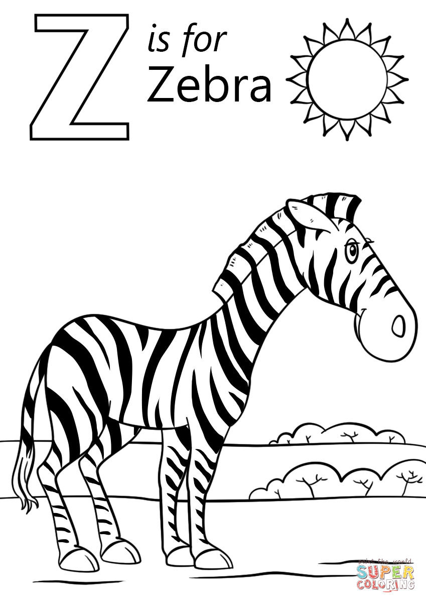 Z Coloring Pages
 Letter Z is for Zebra coloring page