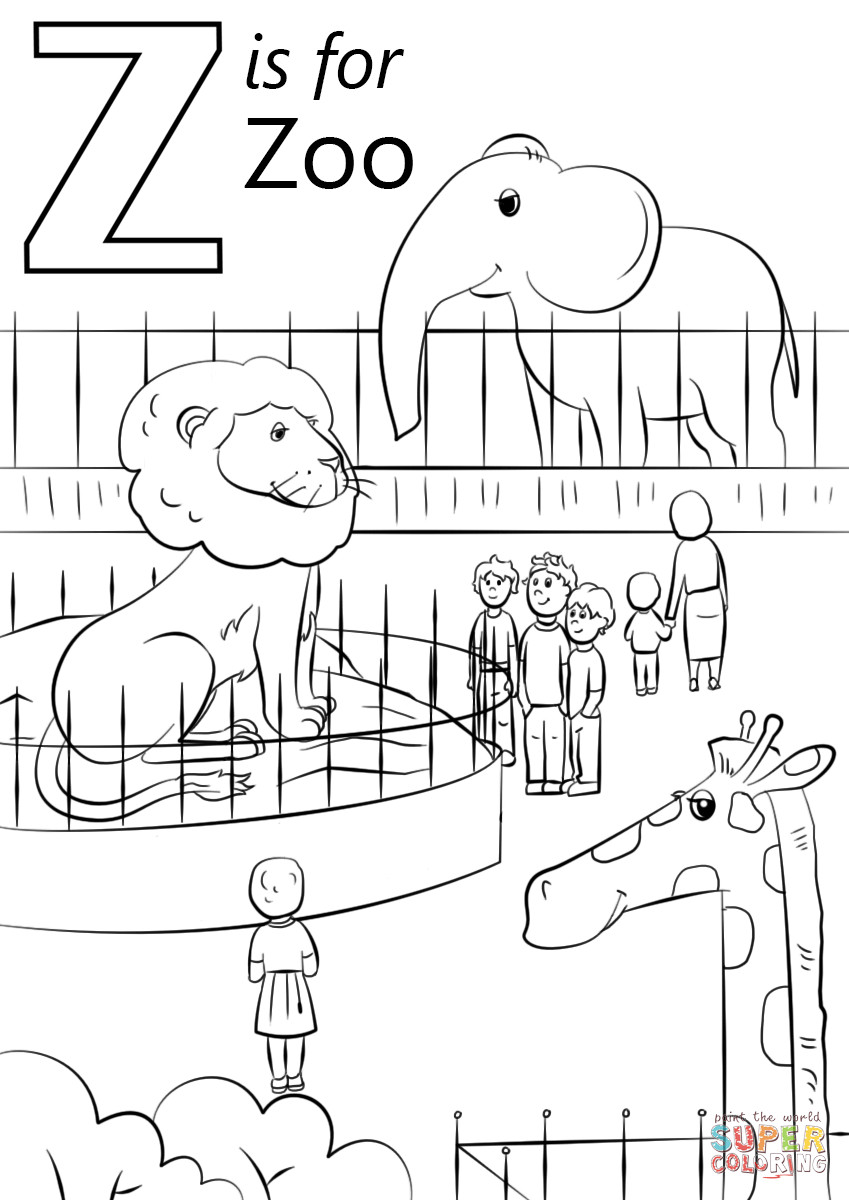 Z Coloring Pages
 Letter Z is for Zoo coloring page