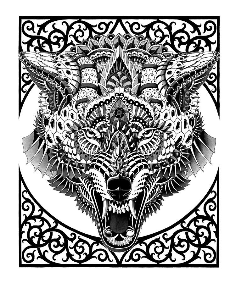 Zentangle Coloring Sheets For Boys
 Wolf Head by BioWorkZviantart on DeviantArt