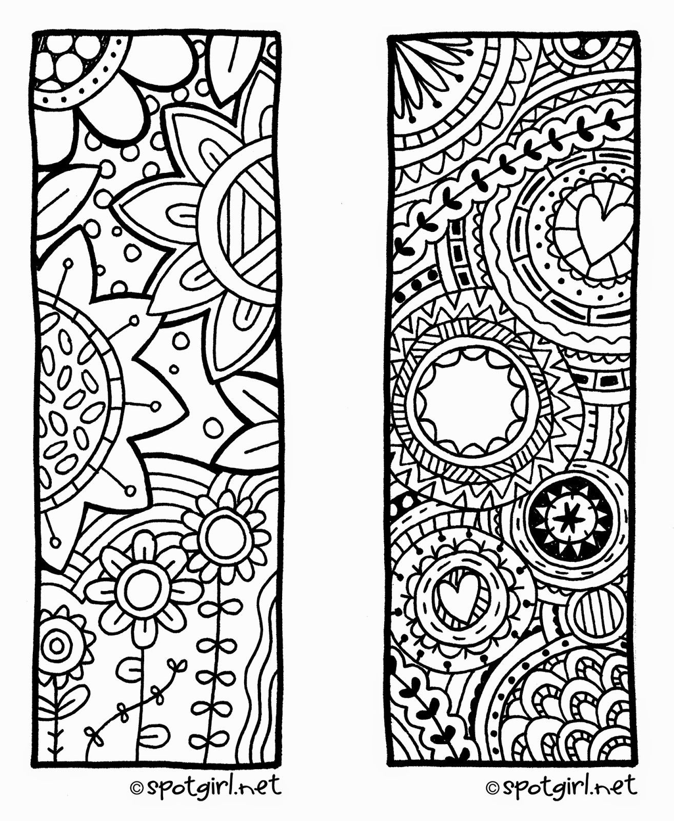 Zentangle Coloring Sheets For Boys
 Zentangle bookmark printable from spotgirl hotcakes