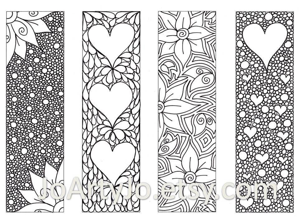 Zentangle Coloring Sheets For Boys
 Zendoodle Printable Bookmarks Zentangle Inspired by