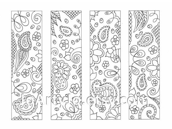 Zentangle Coloring Sheets For Boys
 Downloadable Bookmarks to Color Paisley Printable Coloring