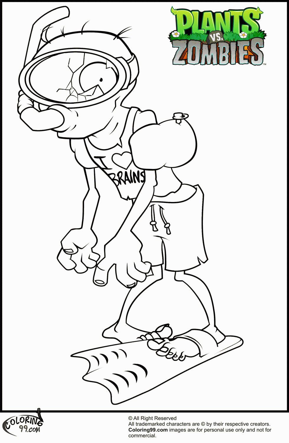 Zombie Printable Coloring Pages
 Plants Vs Zombies Coloring Pages Coloring Home