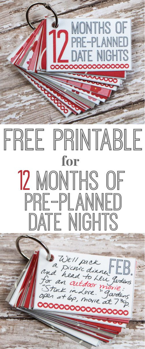 12 Days Of Christmas Gift Ideas For Her
 12 Months of Date Nights Gift & Free Printable