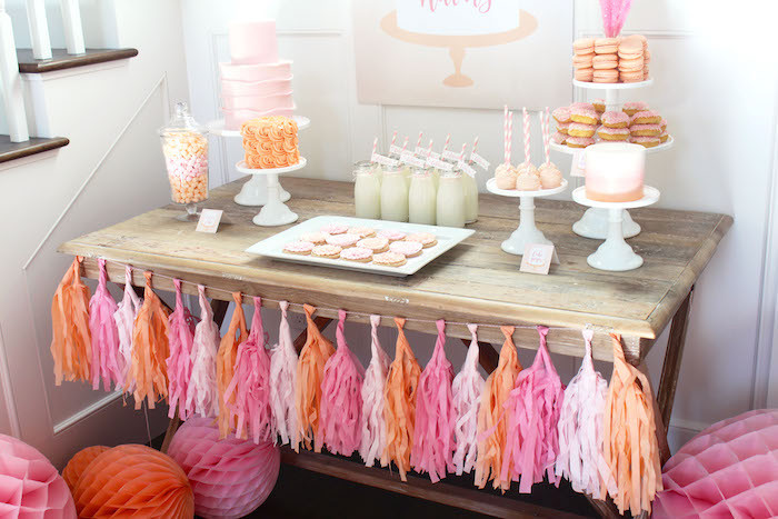13Th Birthday Party Ideas At Home
 Kara s Party Ideas Peach and Pink Ombre Watercolor 13th