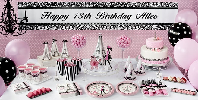 13Th Birthday Party Ideas At Home
 Pink Paris 13th Birthday Party Supplies Party City