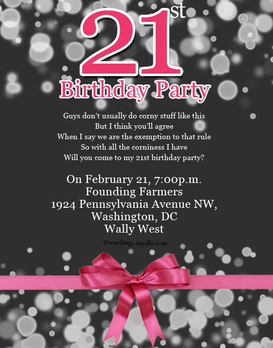 21St Birthday Party Invitations
 21st Birthday Party Invitation Wording Wordings and Messages