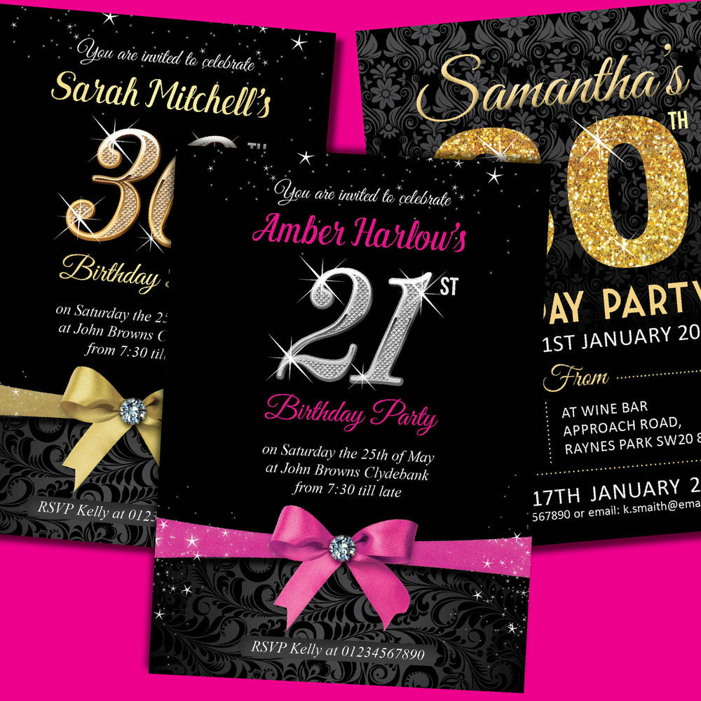 21St Birthday Party Invitations
 Personalised Birthday Invitations Party Invites 18th