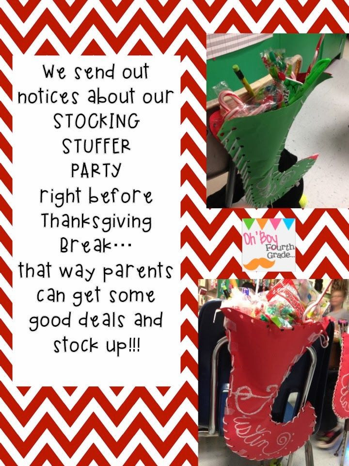 4Th Grade Christmas Party Ideas
 Oh Boy 4th Grade Stocking Stuffer Party