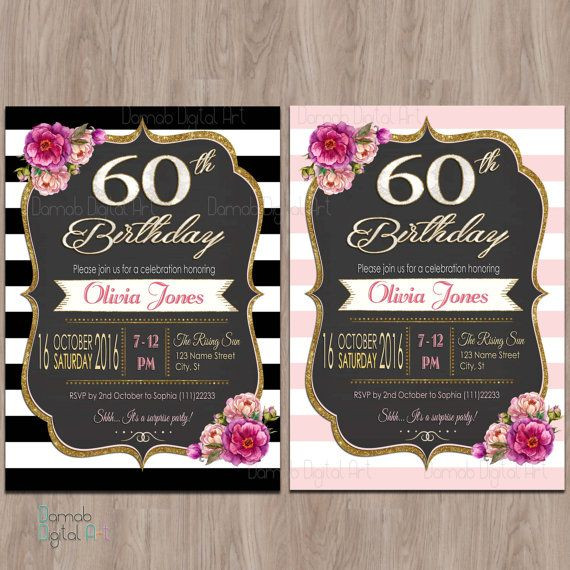 60Th Birthday Invitation Ideas
 17 Best ideas about 60th Birthday Invitations on Pinterest