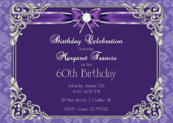 60Th Birthday Invitation Ideas
 60th Birthday Invitation 60th Birthday Party Invitation