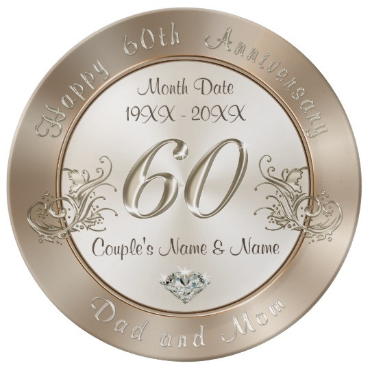 60Th Wedding Anniversary Gift Ideas For Parents
 Personalized 60th Anniversary Gifts for Parents Dinner
