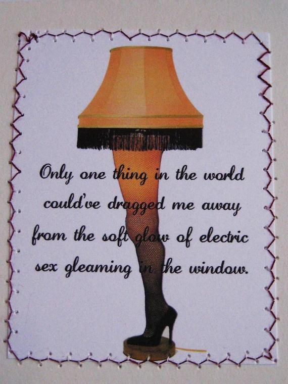 A Christmas Story Lamp Quote
 A Christmas Story quote card Leg lamp by sewdandee on Etsy