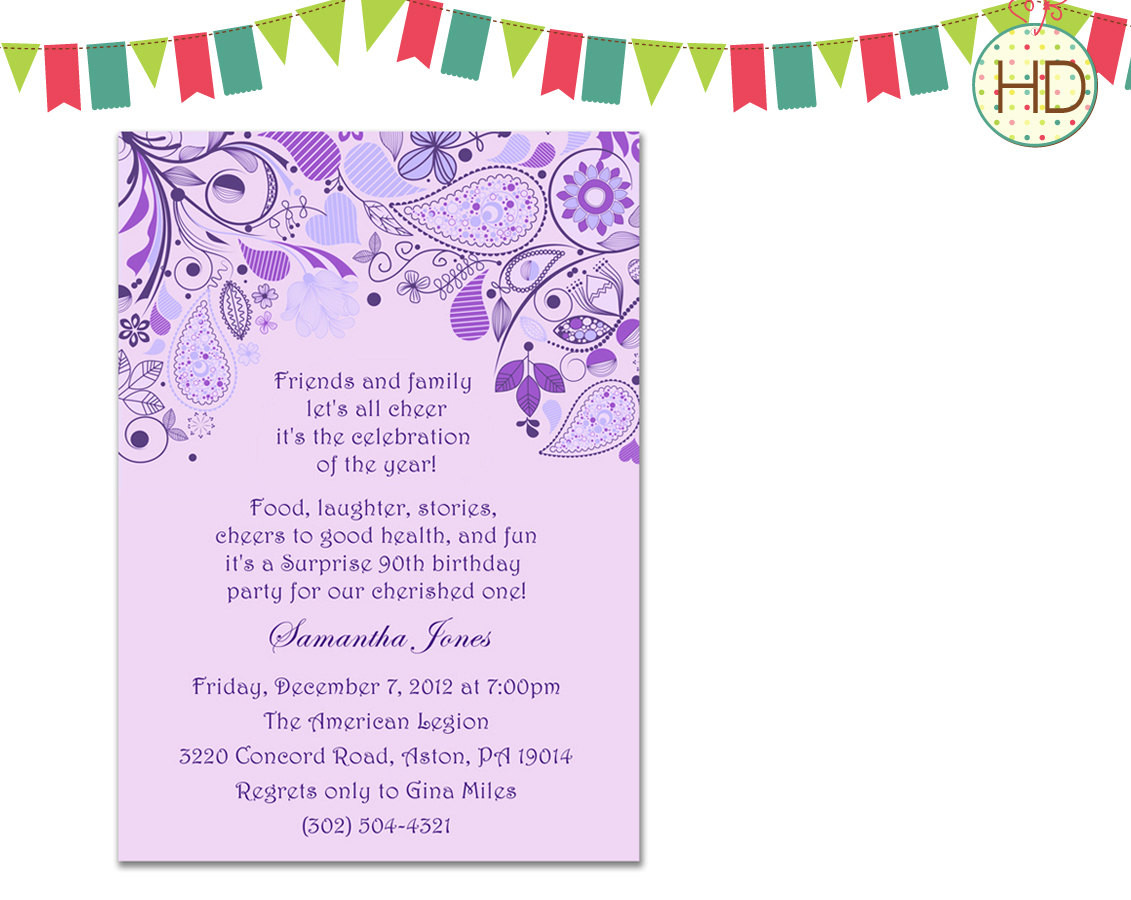 Adult Birthday Party Invitations
 Bridal Shower Invitation Adult Birthday by HDInvitations
