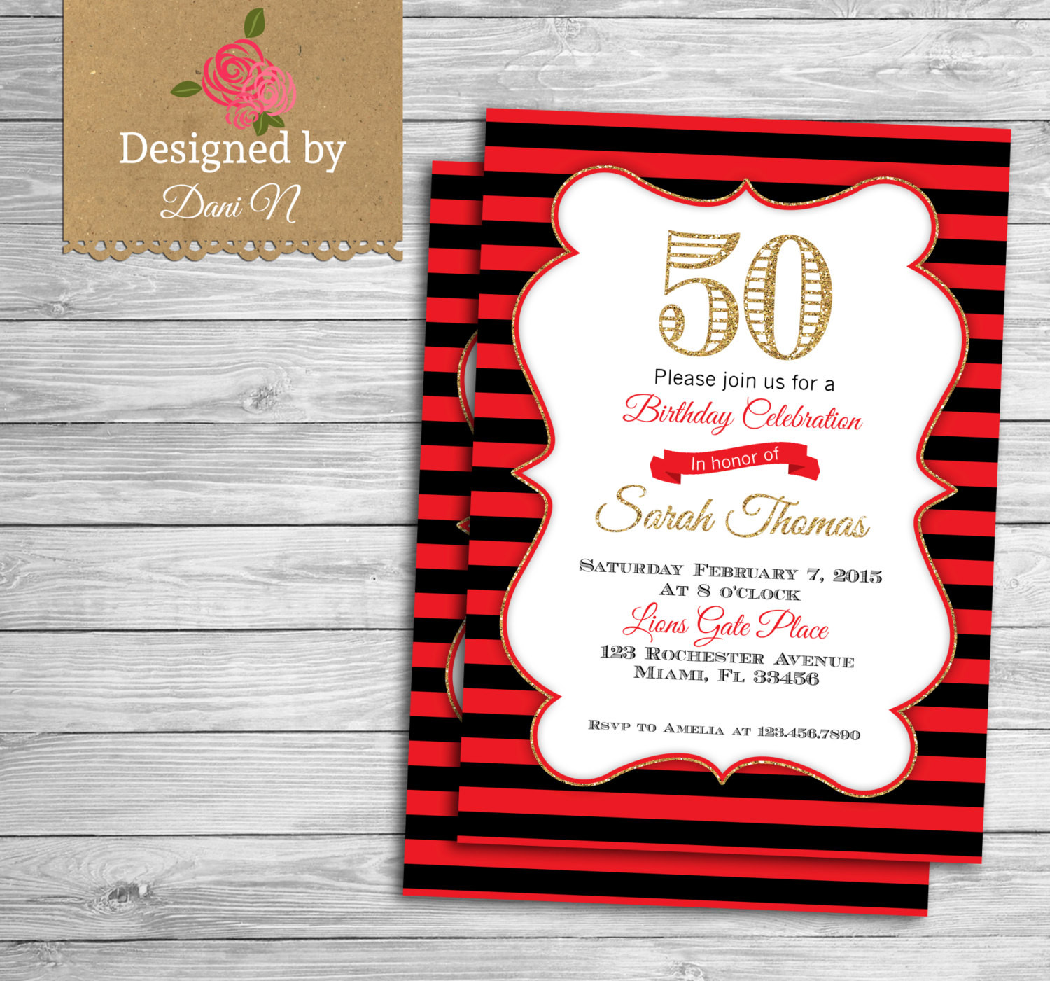 Adult Birthday Party Invitations
 Adult Birthday INVITATION 50th birthday invite adult party