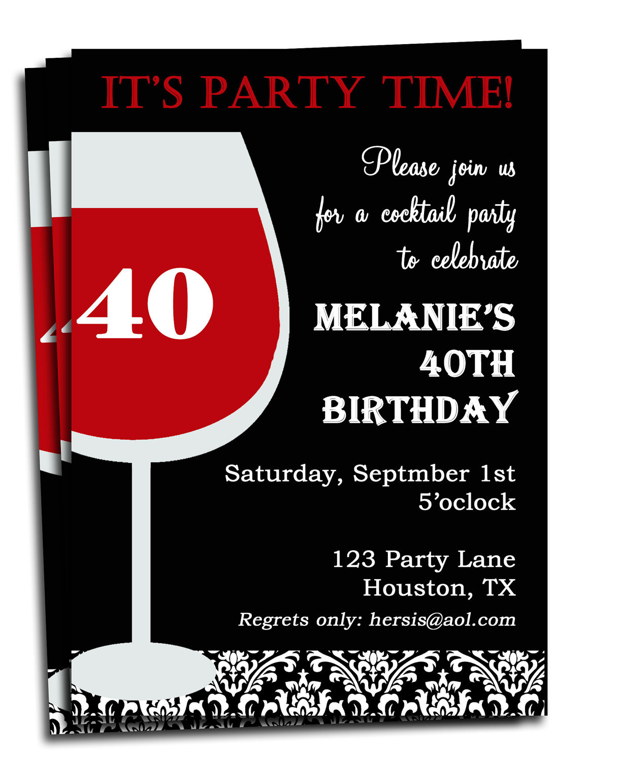 Adult Birthday Party Invitations
 Adult Birthday Invitation Printable Personalized for your