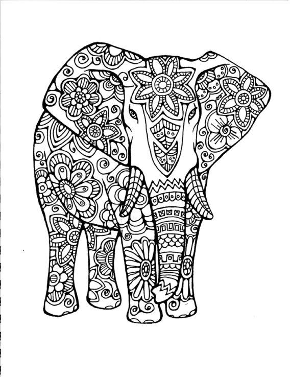 Adult Coloring Book Elephant
 324 best Adult Colouring Elephants Zentangles images on
