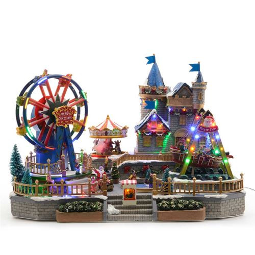 Animated Christmas Decorations Indoor
 Giant LED Animated Musical Fairground Scene Collectable