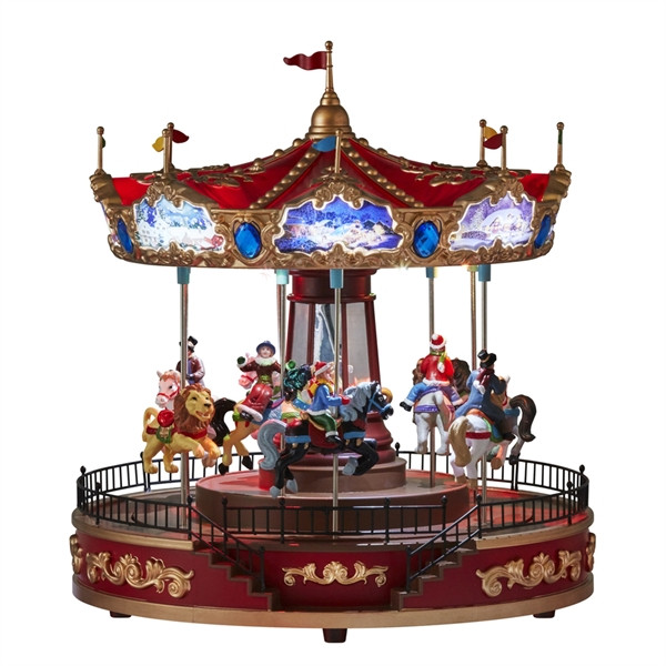 Animated Indoor Christmas Decorations
 Carole Towne Animated Musical Light Up Holiday Carousel