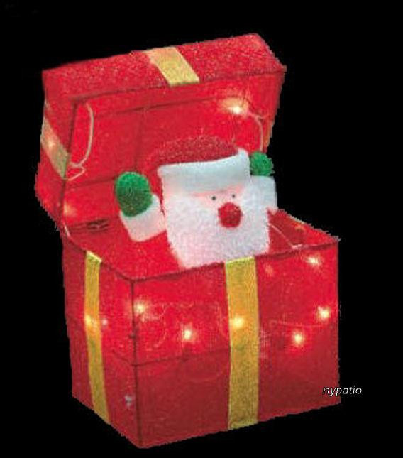 Animated Indoor Christmas Decorations
 ANIMATED SANTA GIFT BOX LIGHTED TINSEL INDOOR OUTDOOR