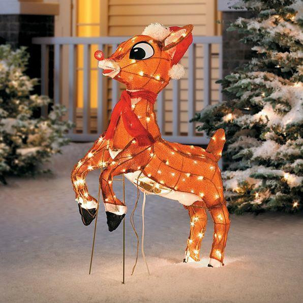 Animated Outdoor Christmas Decorations
 SALE Outdoor Pre Lit Lighted Animated Rudolph Reindeer