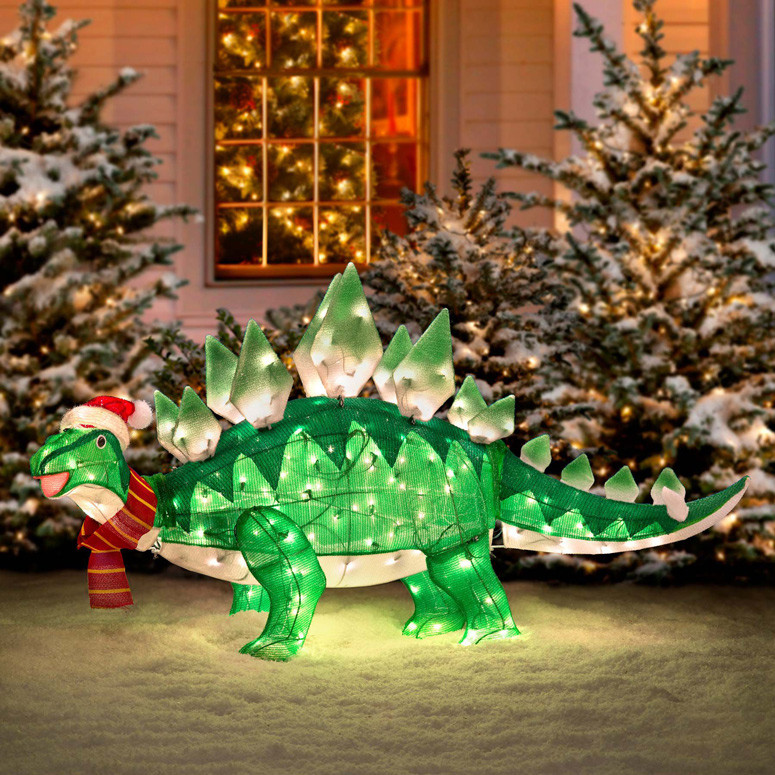 Animated Outdoor Christmas Decorations
 Animated Stegasaurus Dinosaur Christmas Decoration The