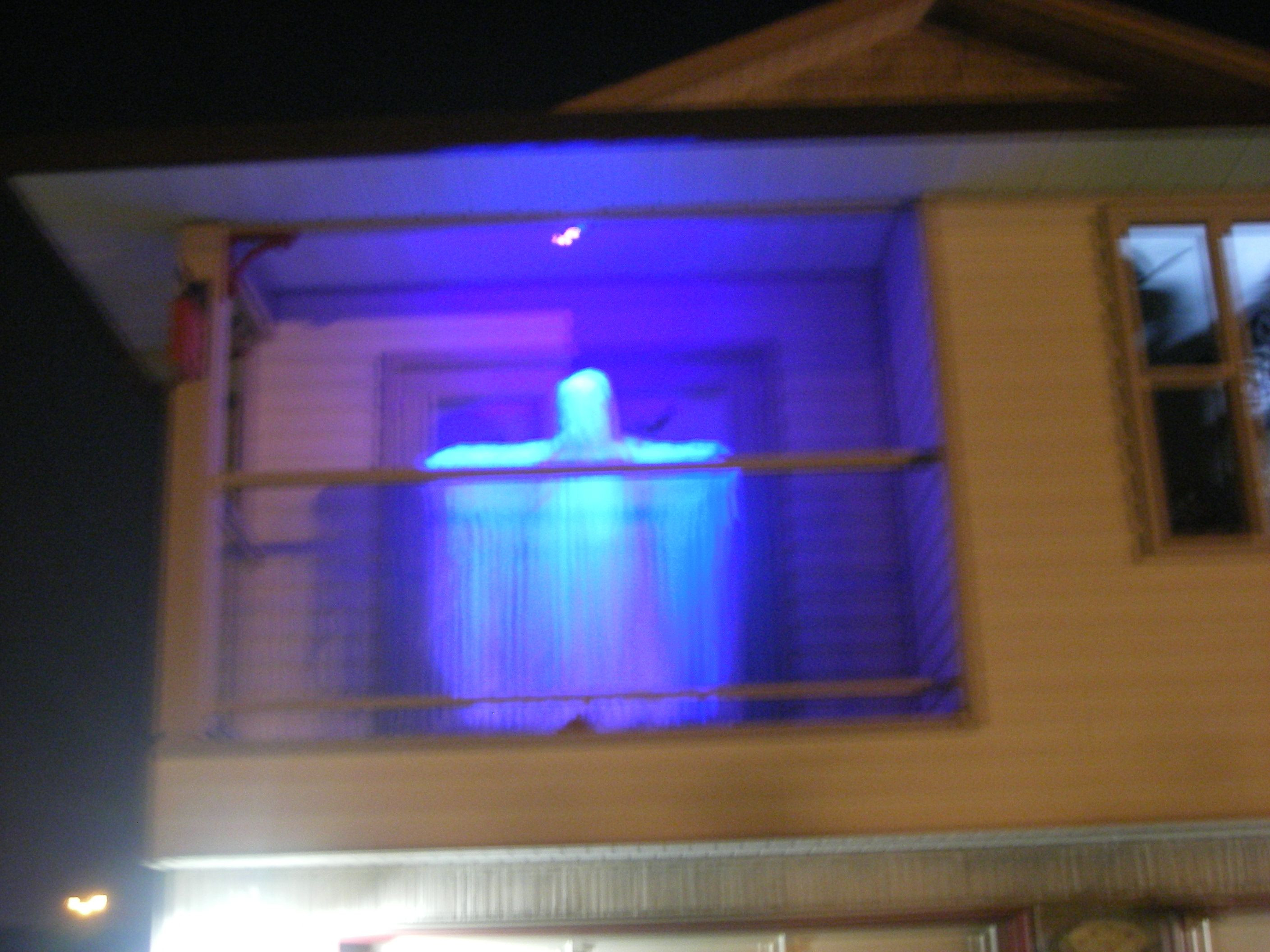 Apartment Balcony Halloween Decorations
 Ghost on the balcony