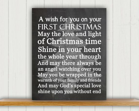 Baby Christmas Quotes
 Items similar to Babys First Christmas Gift Baby Quote