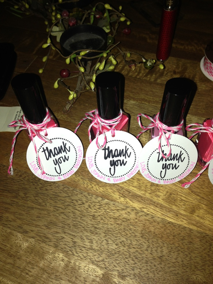 Baby Shower Thank You Gift Ideas
 Gender colored nail polish as baby shower thank you t