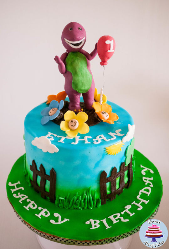 Barney Birthday Cake
 Barney Birthday Cake cake by Veenas Art of Cakes