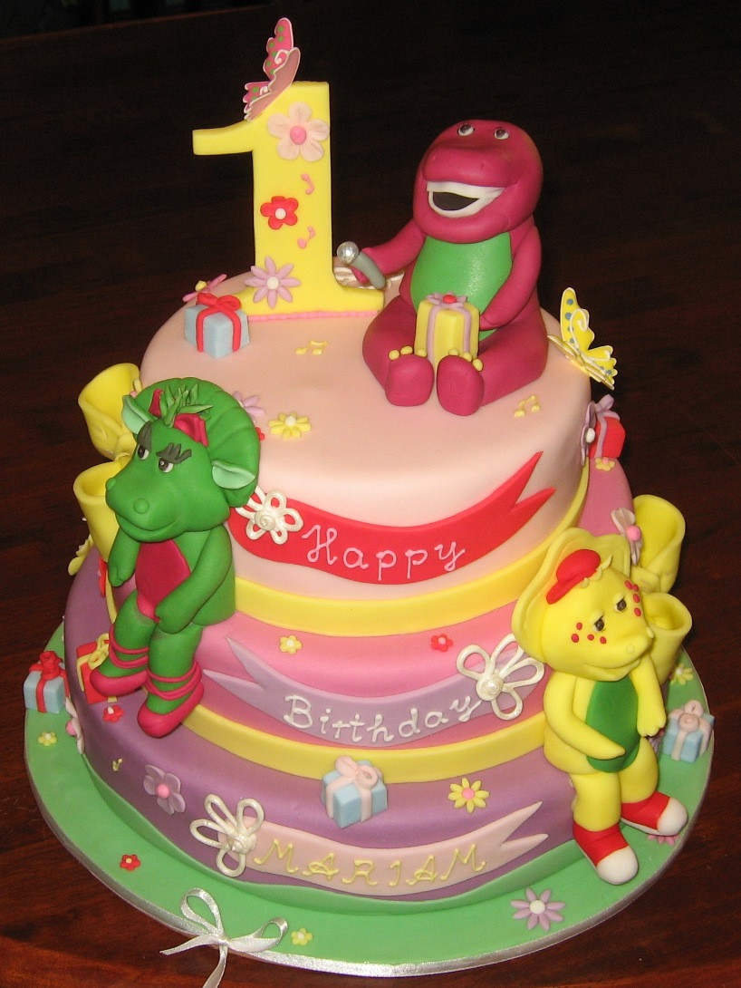 Barney Birthday Cake
 Let Them Eat Cake Three Tier Barney Cake