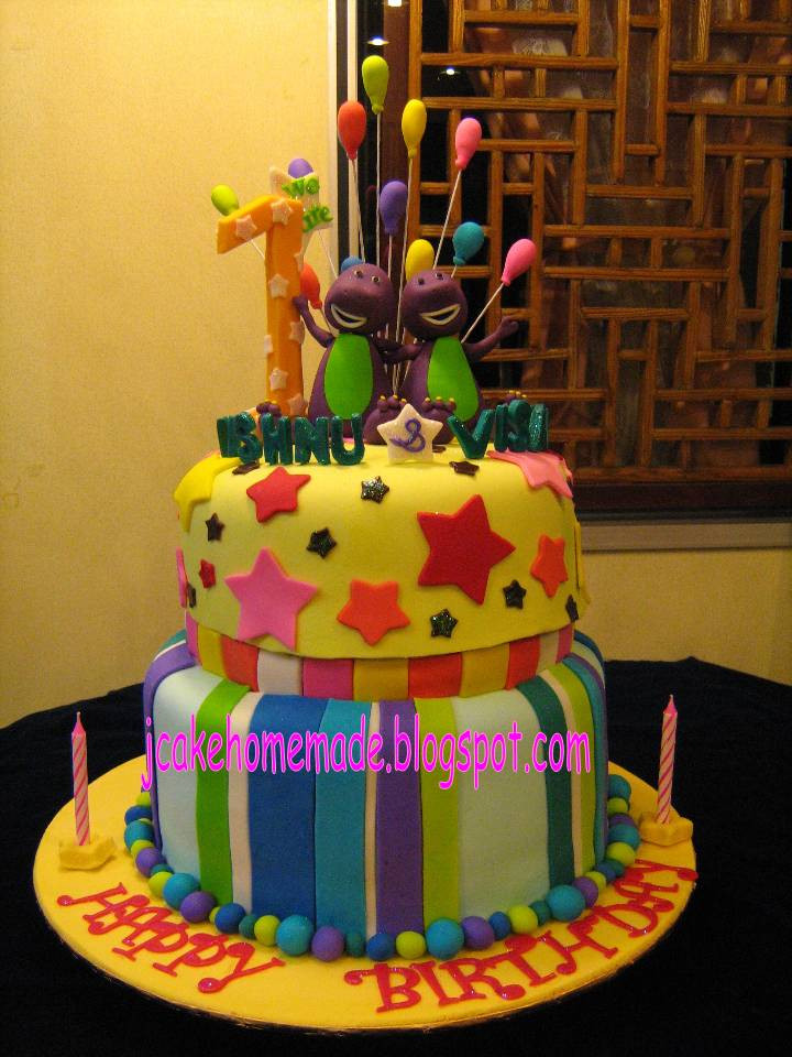 Barney Birthday Cake
 Jcakehomemade Barney birthday cake