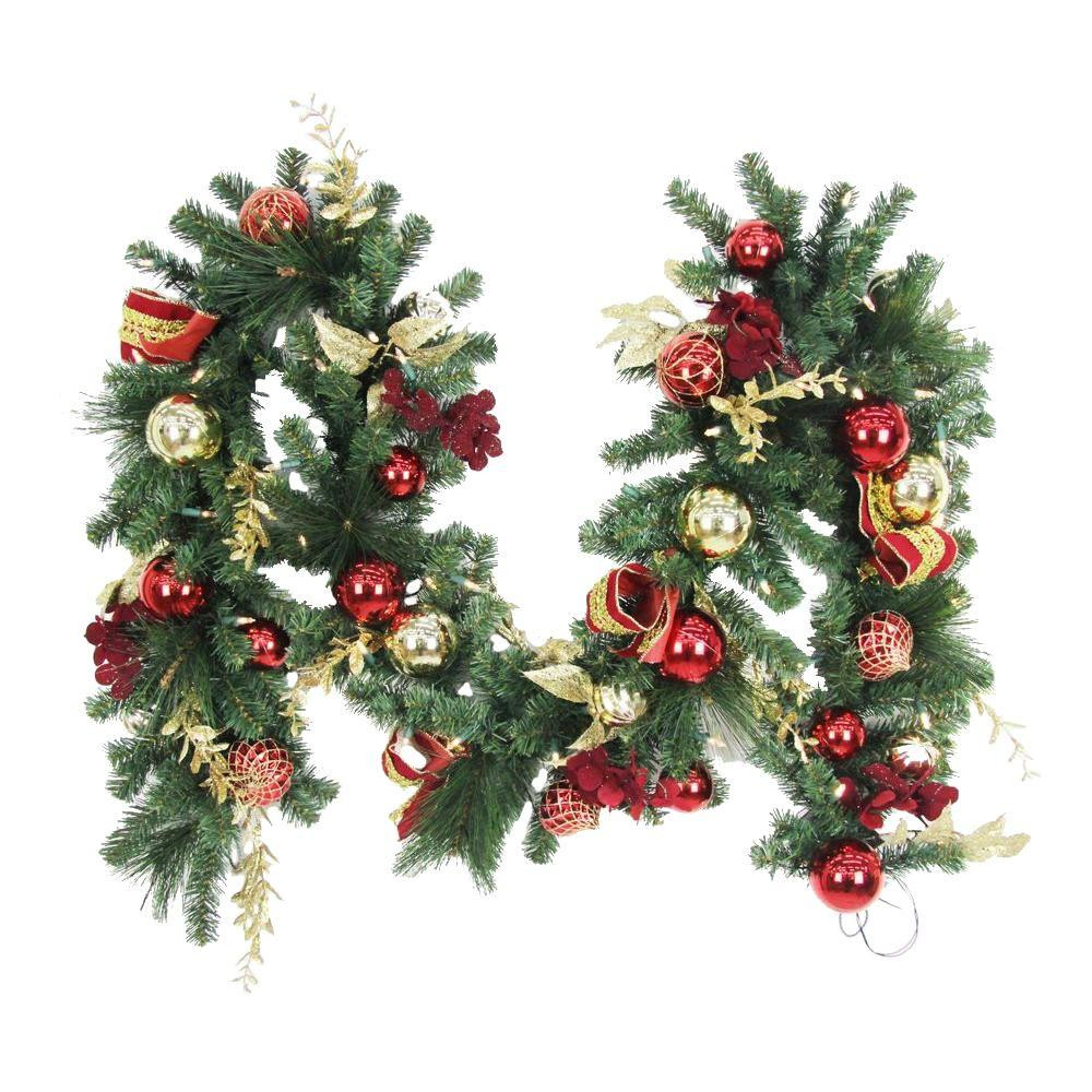 Battery Operated Outdoor Christmas Decorations
 9 ft Battery Operated Plaza Artificial Garland with 50