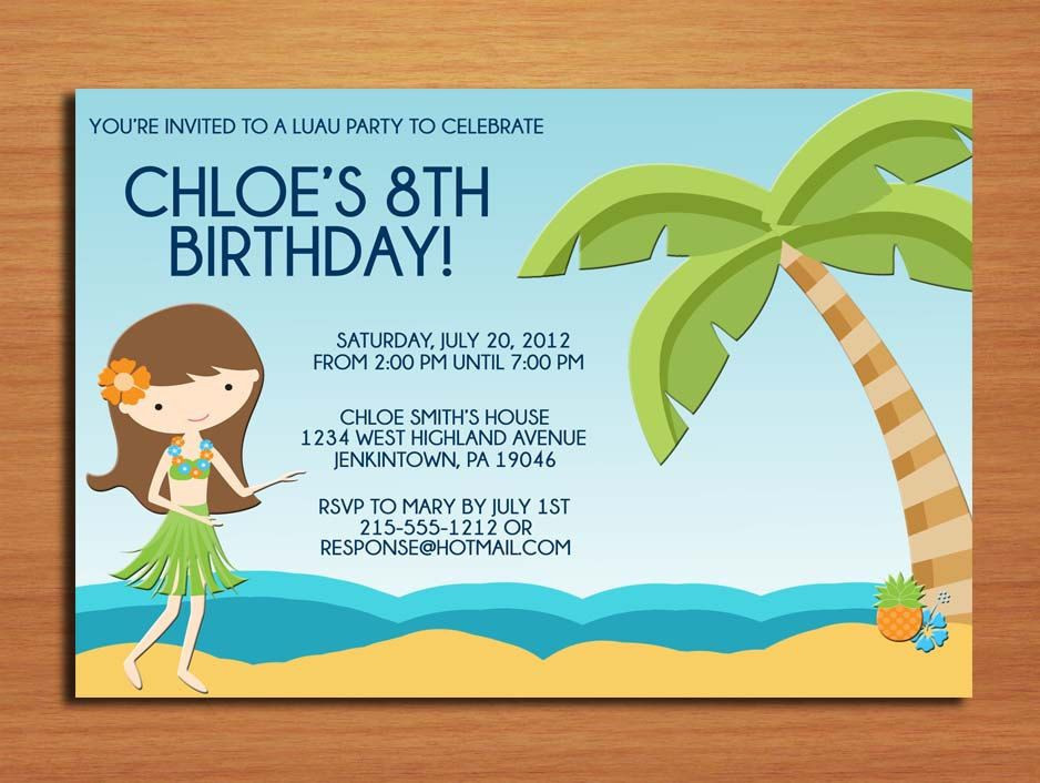 Beach Birthday Party Invitation Ideas
 Birthday party Invitations Wording