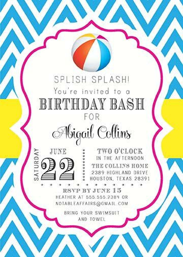 Beach Birthday Party Invitation Ideas
 25 best ideas about Beach party invitations on Pinterest