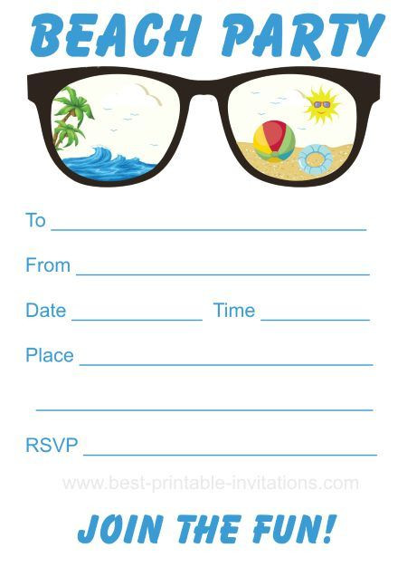 Beach Birthday Party Invitation Ideas
 Free Beach Party Invitation in 2019
