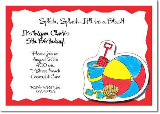 Beach Birthday Party Invitation Ideas
 Kids Beach Party Invitations Beach Invitations Pool
