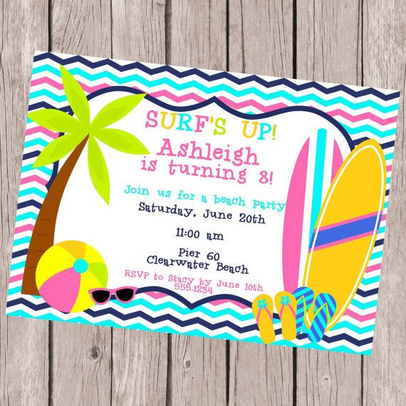 Beach Birthday Party Invitation Ideas
 Best 25 Beach party invitations ideas on Pinterest