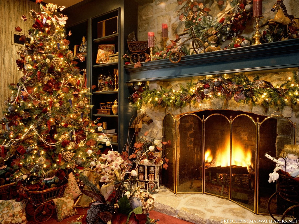 Beautiful Christmas Fireplace
 21 Stunningly Beautiful Christmas Desktop Wallpapers