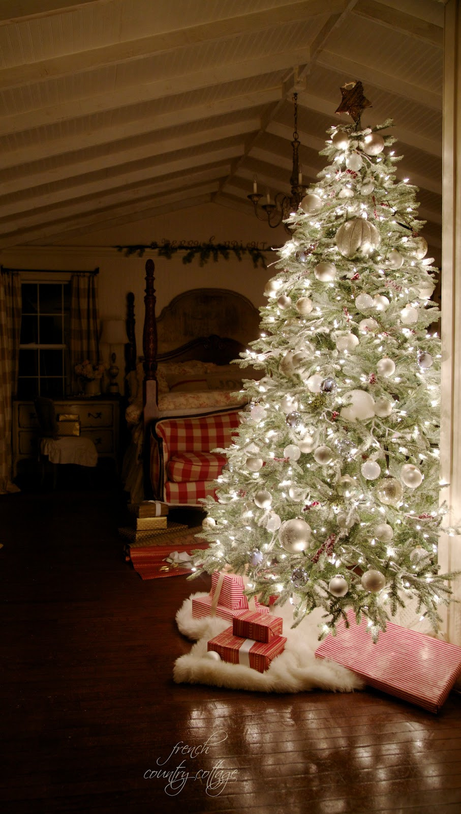 Bedroom Christmas Tree
 Merry & Bright Christmas Bedroom FRENCH COUNTRY COTTAGE