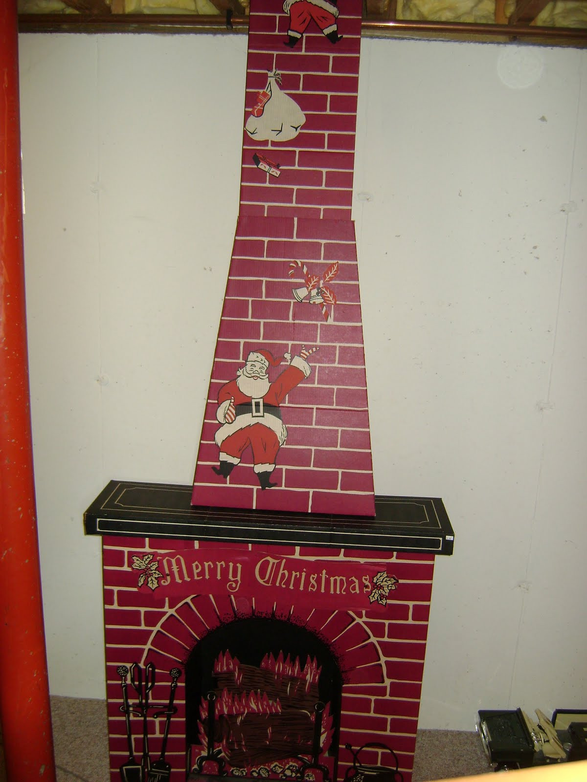 Cardboard Fireplace For Christmas
 Adventures In Ebay Vintage Tall Cardboard Christmas Fireplace