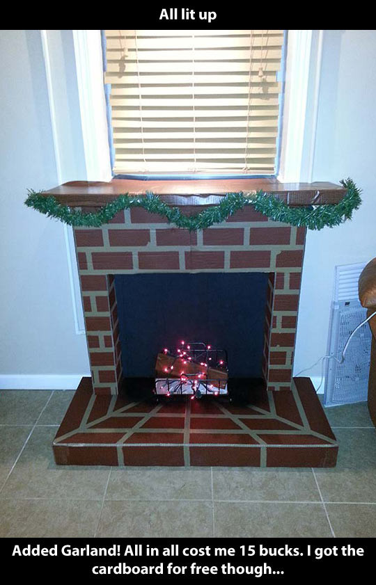 Cardboard Fireplace For Christmas
 How to make your own cardboard fireplace The Meta Picture