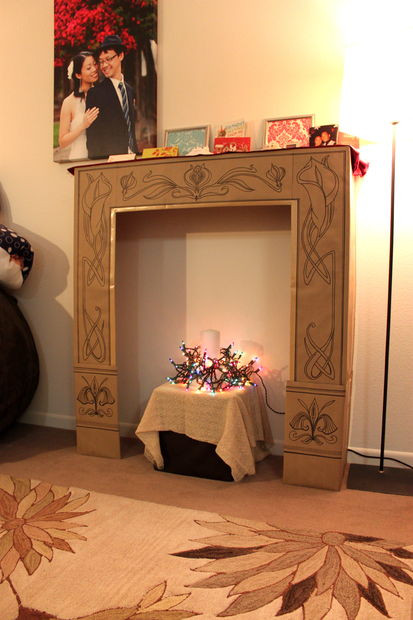 Cardboard Fireplace For Christmas
 Cardboard Faux Fireplace 6 Steps with