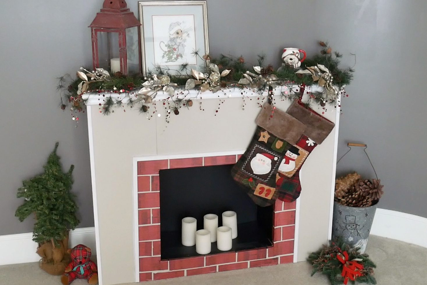 Cardboard Fireplace For Christmas
 How to Make a Cardboard Christmas Fireplace with